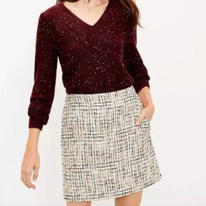Ann Taylor Loft Shimmer Tweed Pocket Skirt